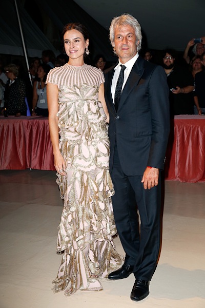 VENICE, ITALY - SEPTEMBER 02:  Domenico Procacci and Kasia Smutniak attend the opening dinner during the 72nd Venice Film Festival on September 2, 2015 in Venice, Italy.  (Photo by Tristan Fewings/Getty Images)