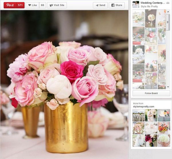Centrotavola per un matrimonio in rosa, 3 idee da Pinterest