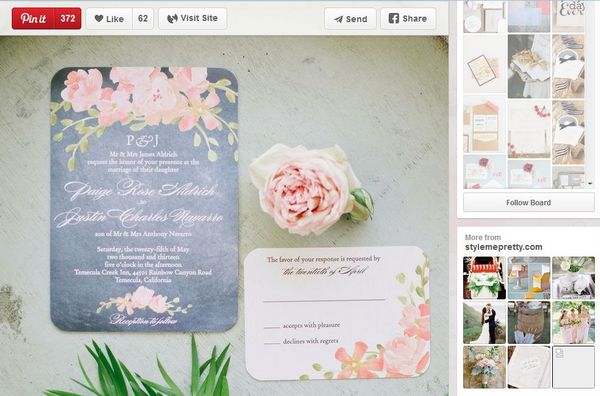 Partecipazioni di nozze eleganti, idee da Pinterest