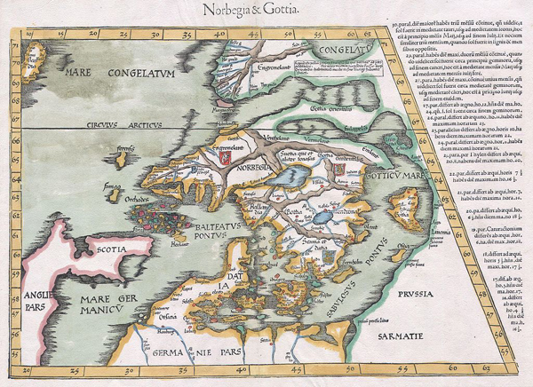 mappe antiche NorbegiaGottia waldseemuller