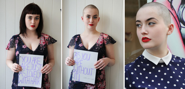 Donne senza capelli: Leyah Shanks si rasa per la ricerca sul cancro