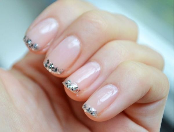 glitter french manicure