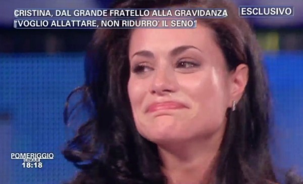 Cristina Del Basso in lacrime da Barbara D'Urso
