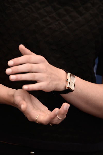 VENICE, ITALY - SEPTEMBER 05:  Kristen Stewart, watch detail, attends a photocall for 'Equals' during the 72nd Venice Film Festival at Palazzo del Casino on September 5, 2015 in Venice, Italy.  (Photo by Ian Gavan/Getty Images)