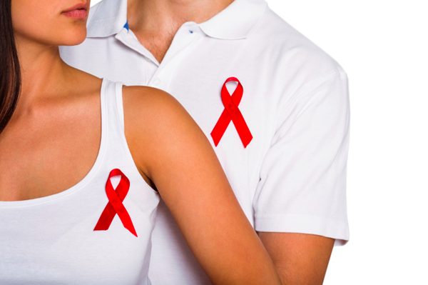 donna con fiocco vs HIV