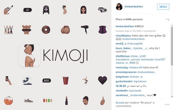 Kimoji, le emoji di Kim Kardashian