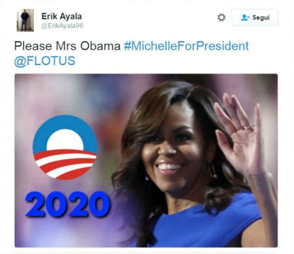 Presidenziali USA 2016, il popolo chiede la candidatura di Michelle Obama nel 2020