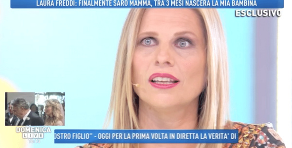 Laura Freddi a Domenica Live: "Ho inseguito a lungo un figlio"