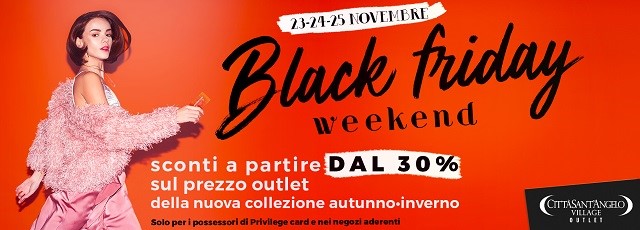 Black Friday, tante occasioni anche al Città Sant’Angelo Village Outlet!